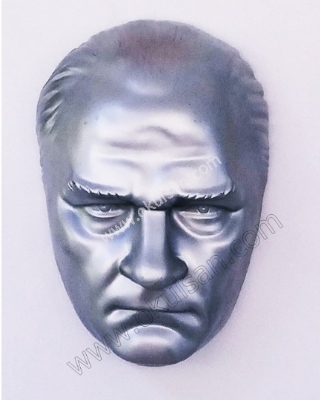 Atatrk masklar gri renk Atatrk mask fiyat 40 cm