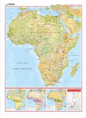 Afrika Fiziki Haritas 70x100cm