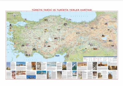 Trkiye Tarihi Ve Turistik Yerler Haritas 70x100cm