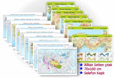 Trkiye Corafya Harita seti Corafya dersi harita fiyatlar 17 li