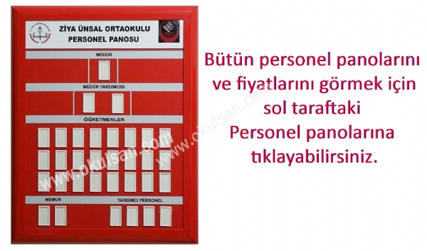 Personel panosu fiyatları