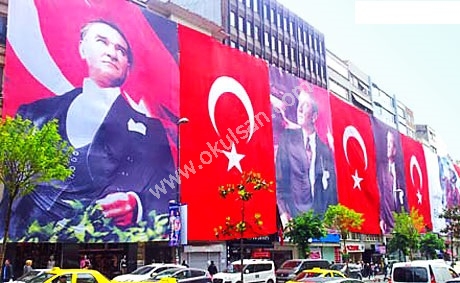 Atatürk posterleri Askeri elbiseli satın al 51 nolu poster 4x6 metre