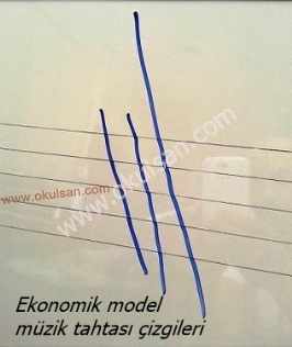 Solfej çizgili ayaklı seyyar müzik tahtası Ekonomik model  90x120 cm