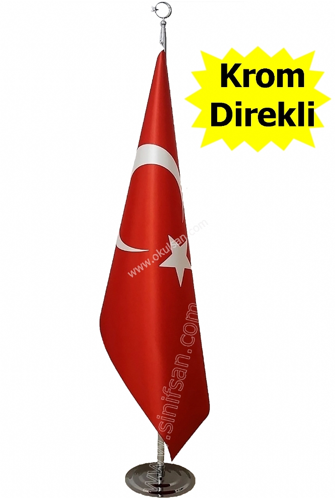 Makam bayrağı Telalı, Atatürk köşeleri ve makam odası için krom renk direkli