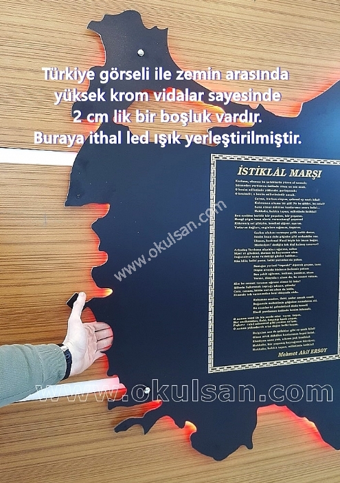 Işıklı Türkiye görselli Atatürk köşesi ve bayrak direkleri koruma bariyerleri set halinde fiyat