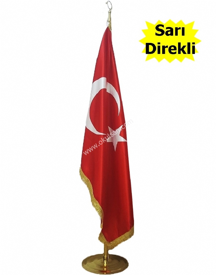 Türk Bayrağı, Saten kumaş etrafı püsküllü Atatürk köşeleri veya makam odaları modeli