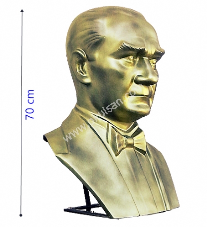 Atatürk Büstü örnekleri okul için polyester 70 cm yükseklik