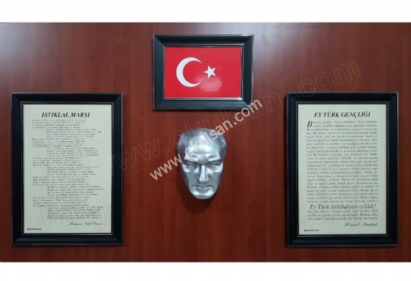 Atatürk köşeleri ekonomik modeli siyah çerçeveli  4 parça