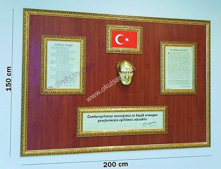Atatürk Köşesi imalat fiyatları 7 parça ahşaplı model