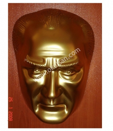 Atatürk köşeleri için Atatürk Maskı kabartma fiber 28 cm