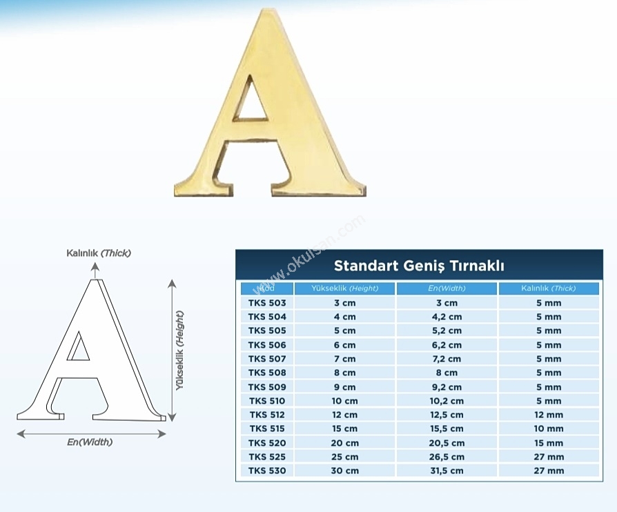 Pirin� harfler fiyat� Pirin� Rakam sat�� y�kseklik 7 cm �l��s�