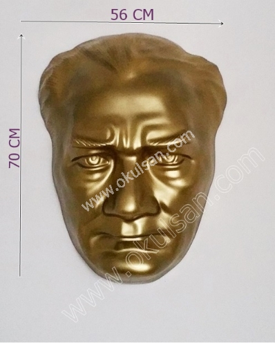 Atatürk maskı  büyük boy fiyatı polyester yükseklik 70 cm