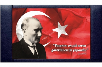 Makam Arkal Atatrk Panosu Deri Modeli 100x160 cm