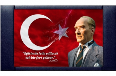 Deri Makam Arkası Panosu Atatürk Resimli 110x200 cm