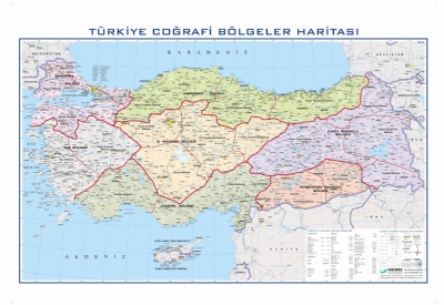Türkiye Bölgeler Haritası 70x100cm