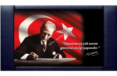 Makam Arkası Atatürk panoları derili model fiyatı 70x110 cm