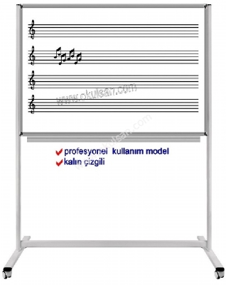 Mzik dersi tahtas ayakl dizekli profesyonel model 120x200 cm