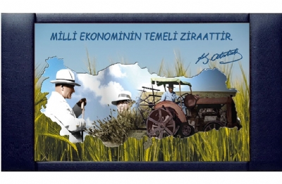 Atatrk ve tarm temal makam fonu fiyatlar 110x200 cm