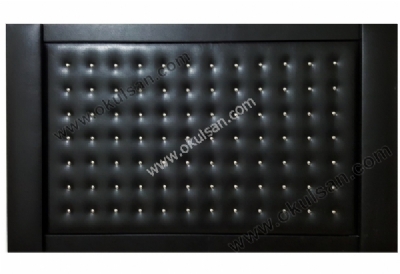Derili düğmeli makam arkası panoları, Siyah derili 100x160 cm