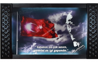 Işıklı Atatürk Resimli Makam Panoları Fiyatları 100x170 cm