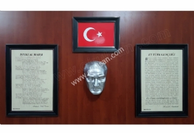 Atatürk köşeleri ekonomik modeli siyah çerçeveli  4 parça