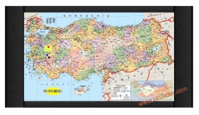 Mıknatıslı Türkiye Haritası Makam panosu modeli harita 75x130 cm