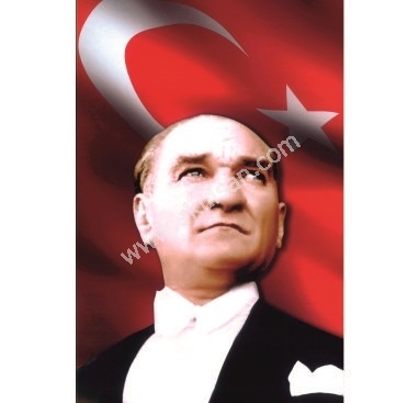 Bina İçin Atatürk Resimli Bayrak Modeli 150x225 cm