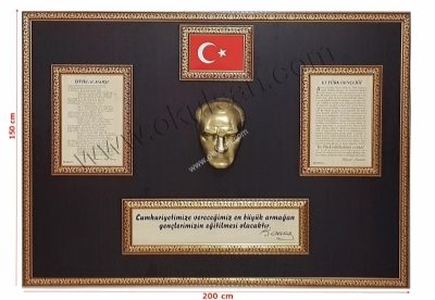 Atatürk Köşesi zemin ahşabı dahil set fiyatı 150x200 cm