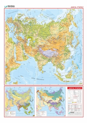 Asya Fiziki Haritası 70x100cm