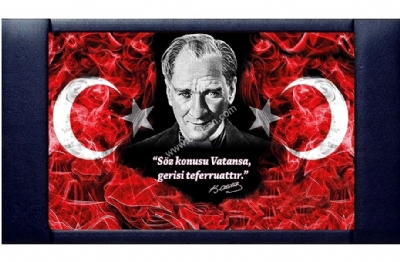 Atatrk Resmi ve Trk Bayra Panosu 70x110 cm