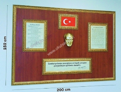 Atatürk Köşesi imalat fiyatları 7 parça ahşaplı model