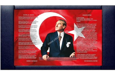 Makam panosu fiyatları Gençliğe Hitabe, İstiklal Marşı 110x200 cm