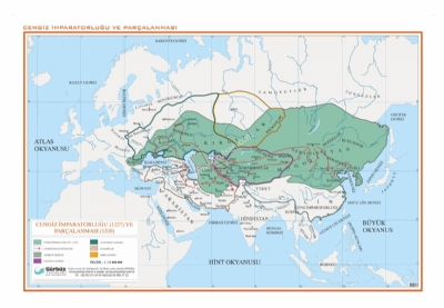 Cengiz mparatorluu Ve Paralanmas Haritas 70x100cm