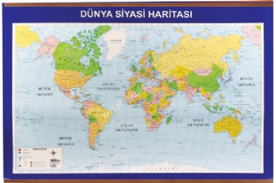 Dünya Haritası çıtalı en ucuz Dünya haritası fiyatları 70x100 cm