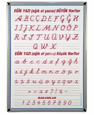 Güzel yazı ve sayılar,rakamlar örnekleri panosu Alüminyum çerçeve 50x70 cm