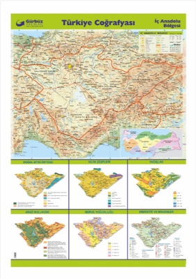 İç Anadolu Bölgesi Haritası 70x100cm