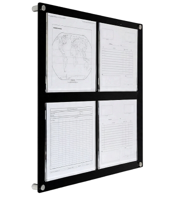 Pleksi �lan Panosu, cepli �lan panolar� 55x75 cm 4 adet A4l�k