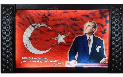 Işıklı Atatürk ve Bayrak Makam Panoları İmalatı 100x170 cm