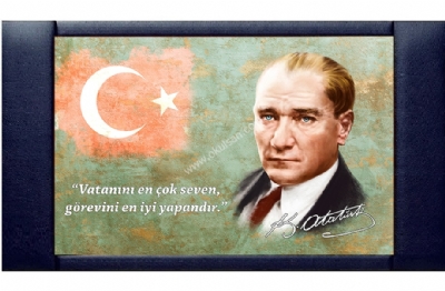 Atatürk Portreli Makam Panosu 70x110 cm
