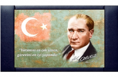 Atatrk Portreli Makam Panosu 70x110 cm