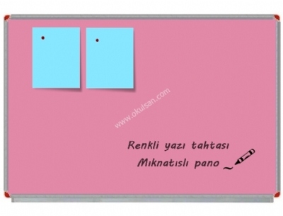 Pembe renk lan panolar mknatsl yaz panolar 60x90 cm