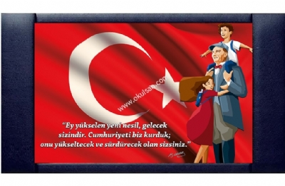 Atatürk ve Çocuk Sevgisi temalı tablolar 85x140 cm