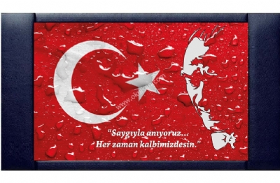 Atatürk ve Türk Bayrağı Tablosu İmalatı 85x140 cm
