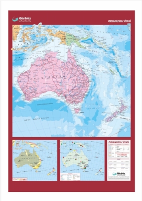 Okyanusya Siyasi Haritası 70x100cm