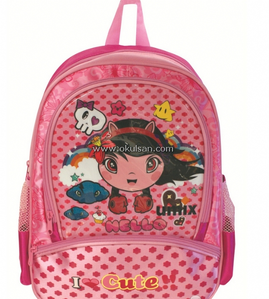 Pembe anaokul sırt çantası