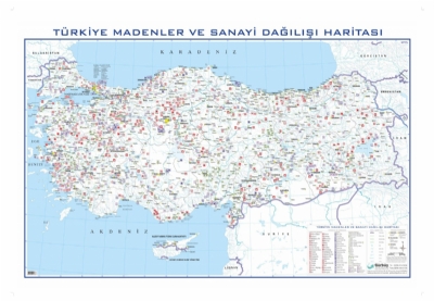 Trkiye Endstri Ve Madenler Haritas 70x100cm