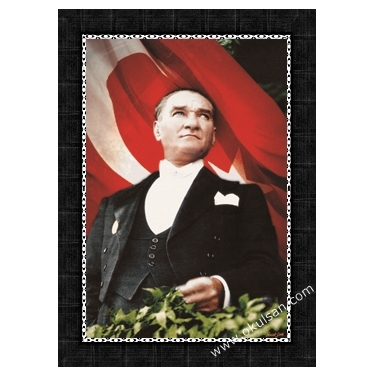 Bayraklı Atatürk resimleri imalatı ve fiyatları çerçeveli